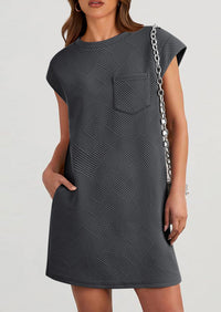 PRETTYGARDEN Women's Summer Short T Shirt Dress Cap Sleeve Crew Neck Casual Loose Basic Mini Dresses