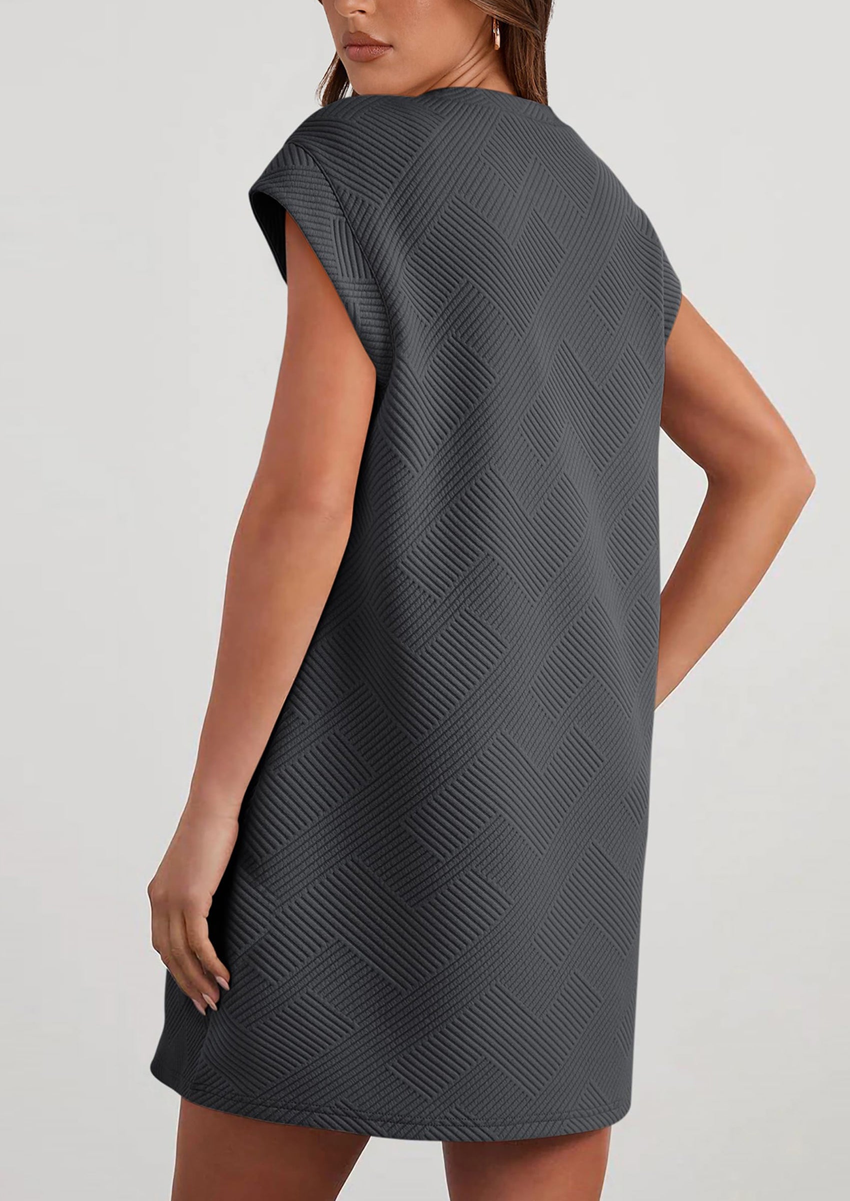 PRETTYGARDEN Women's Summer Short T Shirt Dress Cap Sleeve Crew Neck Casual Loose Basic Mini Dresses