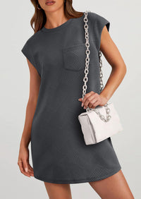 PRETTYGARDEN Women's Summer Short T Shirt Dress Cap Sleeve Crew Neck Casual Loose Basic Mini Dresses