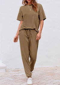 PRETTYGARDEN Women's Two Piece Lounge Sets Spring Summer Jogger Pants Vacation Outfits Travel Airplane Matching Clothes