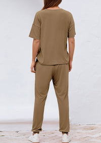 PRETTYGARDEN Women's Two Piece Lounge Sets Spring Summer Jogger Pants Vacation Outfits Travel Airplane Matching Clothes