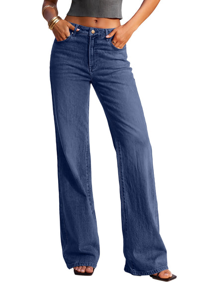 PRETTYGARDEN Women's Wide Leg Jeans High Waisted Denim Pants | Stretchy Flare Jeans, Comfy Soft, Basic-5-Pocket, Trendy Bottoms, Casual Office Wear, Going Out Outfits, Fashion Clothing