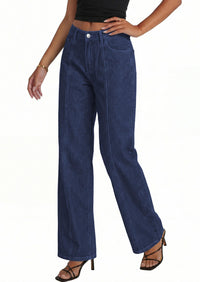 PRETTYGARDEN Women's Wide Leg Jeans High Waisted Stretchy Baggy Seamed Front Denim Palazzo Pants Summer Fashion Clothes