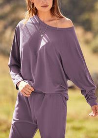 PRETTYGARDEN Women's Fall 2 Piece Lounge Set Long Sleeve Tops Ribbed Pants Spring Matching Sweatsuit Travel Outfits Clothes