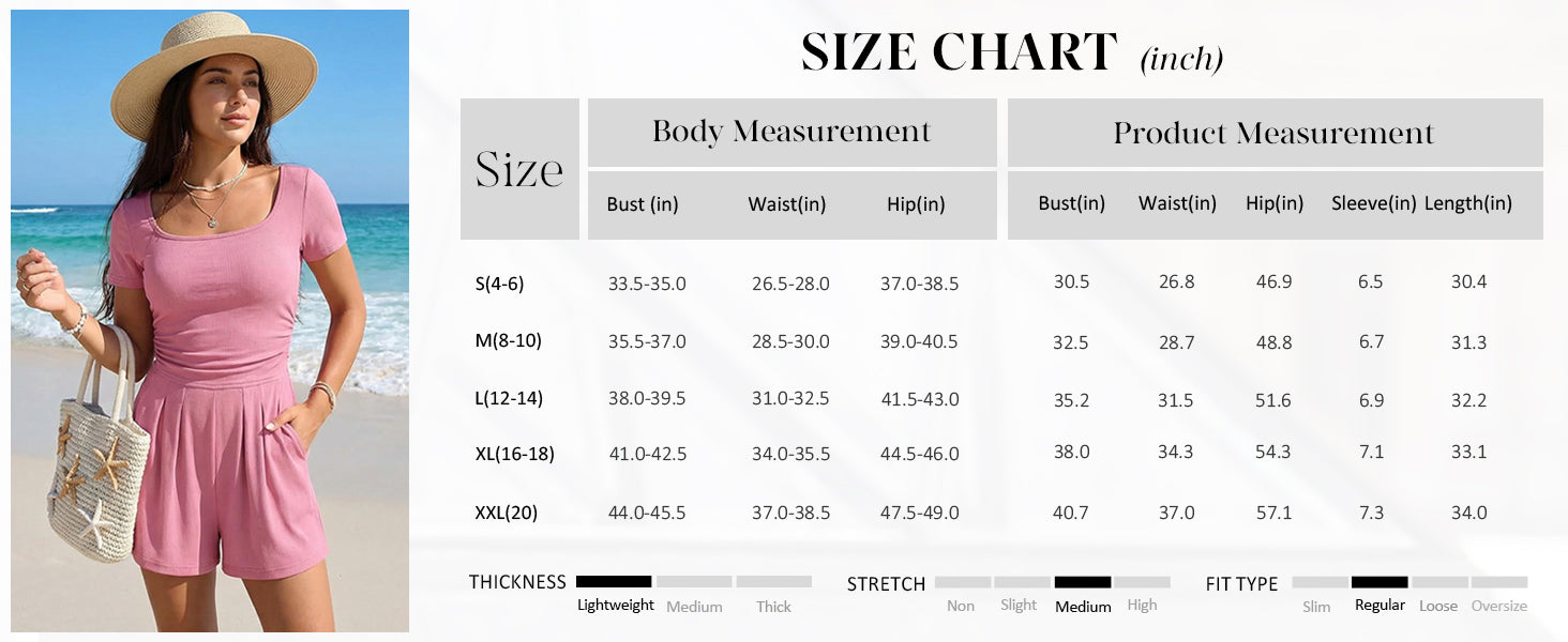 PRETTYGARDEN Summer Rompers For Women Short Sleeve Shirt Knit Shorts One Piece Jumpsuit Casual Beach Vacation Clothes PRETTYGARDEN