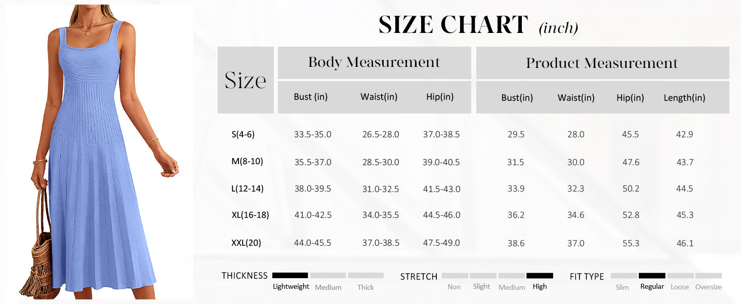 PRETTYGARDEN Spring Dresses for Women 2026 Summer Casual Sleeveless Square Neck A Line Knit Pleated Midi Cocktail Party Dress PRETTYGARDEN