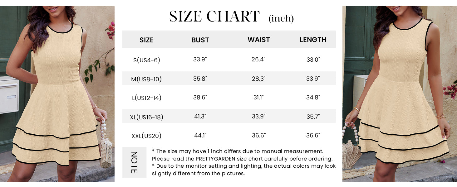 PRETTYGARDEN Women's Summer Sundresses Casual Elegant Sleeveless Flowy Tiered Ruffle A Line Mini Graduation Party Dress