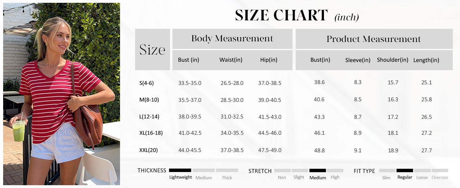 PRETTYGARDEN Short Sleeve Shirts for Women Spring V Neck Cute Tops Casual Striped Shirt Knitted Tees Summer Outfits PRETTYGARDEN