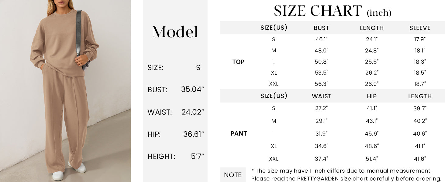 PRETTYGARDEN 2 Piece Sets For Women Fall Trendy Long Sleeve Sweatshirt Wide Leg Pants Loungewear Set Matching Sweatsuit