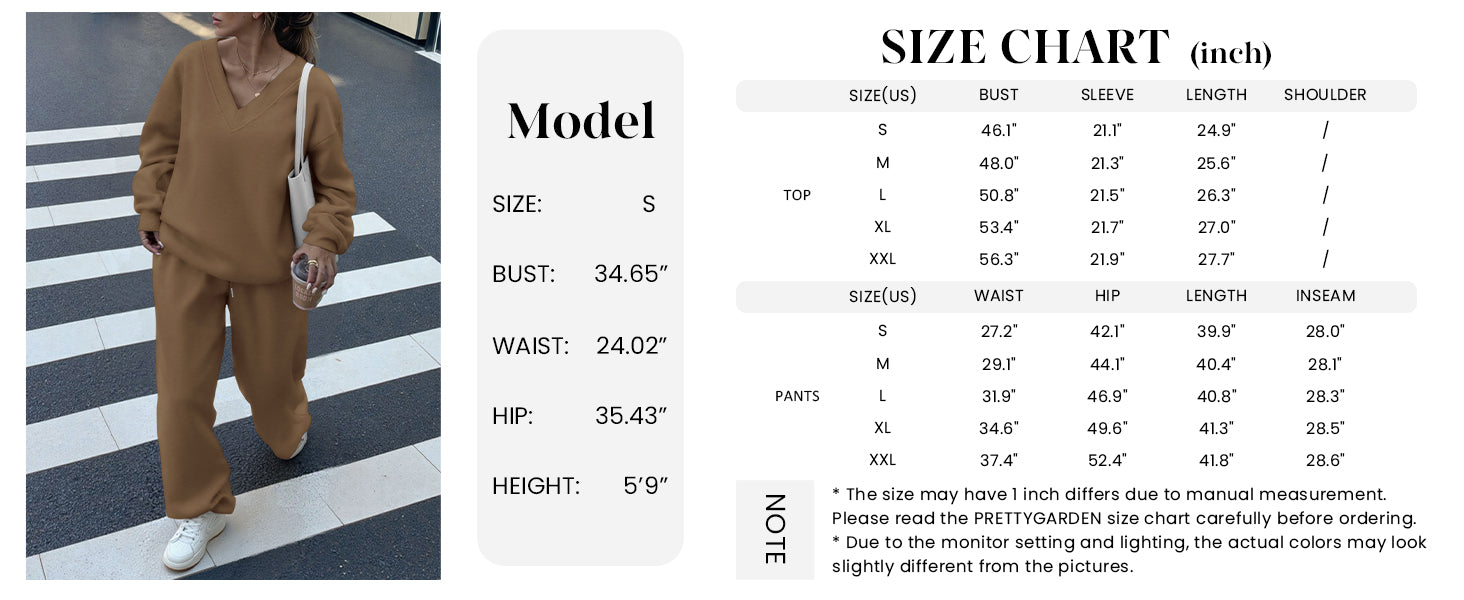 PRETTYGARDEN Casual Winter Two Piece Sets for Women V Neck Sweatshirt Loose Wide Leg Pants Tracksuit Knit Fall Outfits