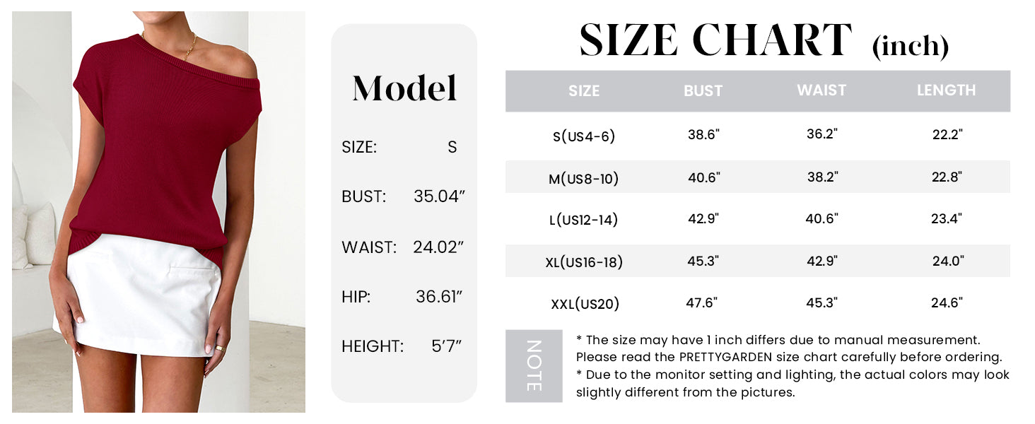 PRETTYGARDEN Womens Off The Shoulder Tops Summer Casual Short Sleeve Tunic T Shirts Lightweight Knit Sweaters