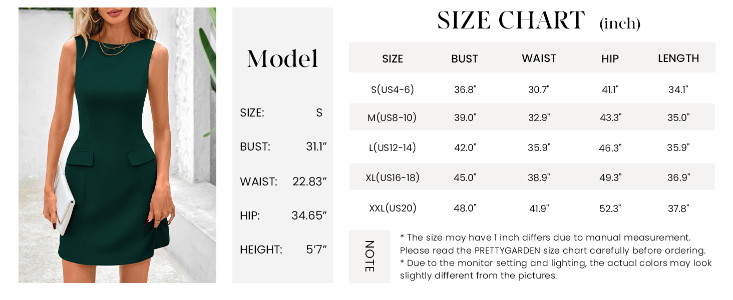 PRETTYGARDEN Womens Formal Sleeveless Summer Dresses Boat Neck Bodycon Elegant A Line Business Work Mini Dresss