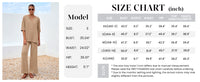 PRETTYGARDEN Women's 2 Piece Outfits Summer Casual V Neck Short Sleeve Tops Wide Leg Pants Matching Lounge Sets