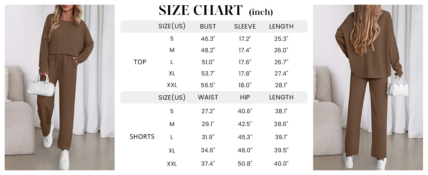 PRETTYGARDEN Womens 2 Piece Matching Lounge Sets Fall Long Sleeve Boatneck Sweatsuit Drawstring Sweatpants Pockets