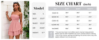 PRETTYGARDEN Women's Summer Strapless Tube Mini Dress Off Shoulder Smocked Ruffle A Line Flowy Short Party Club Dresses