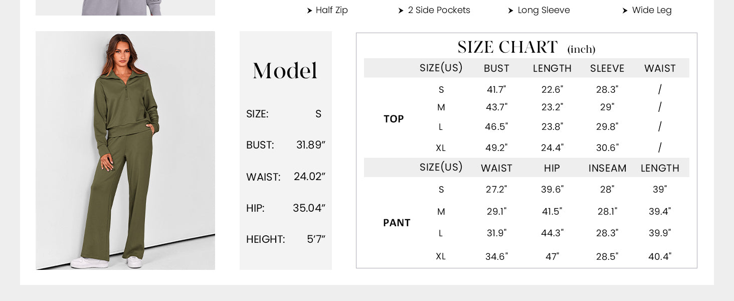 PRETTYGARDEN Women's 2 Piece Outfits Casual Lapel Half Zip Sweatshirts And Wide Leg Pants Tracksuit Sets