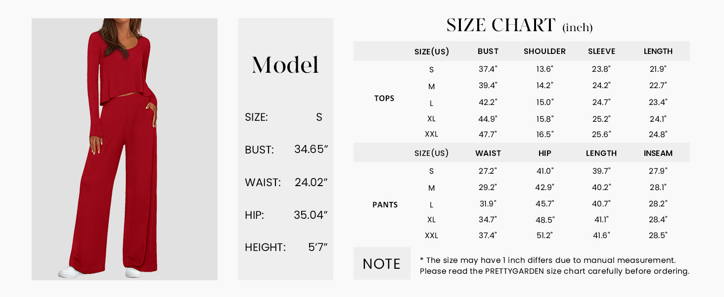 PRETTYGARDEN Women's 2 Piece Fall Sets  Casual Long Sleeve Shirts Wide Leg Pants Lounge Travel Outfits Fashion Clothing