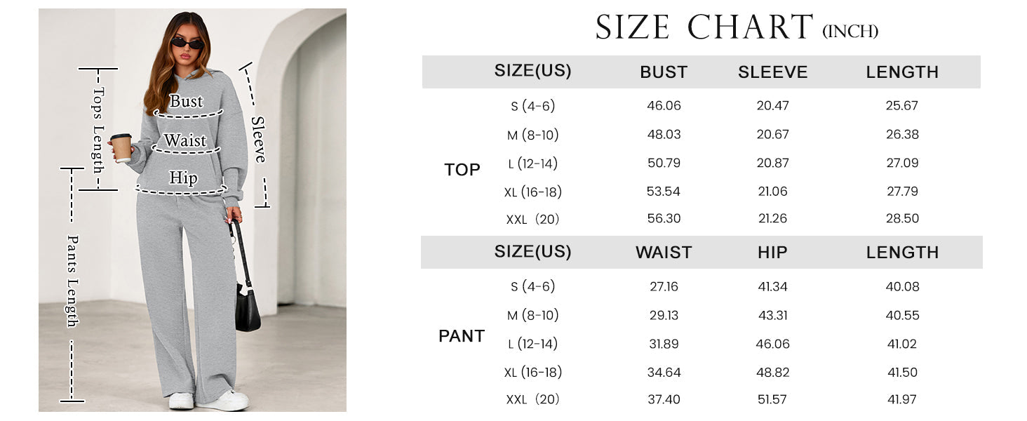 PRETTYGARDEN Women's 2 Piece Outfits Fall Sweatsuits Oversized Hoodies Wide Leg Sweatpants Tracksuits Lounge Matching Sets PRETTYGARDEN