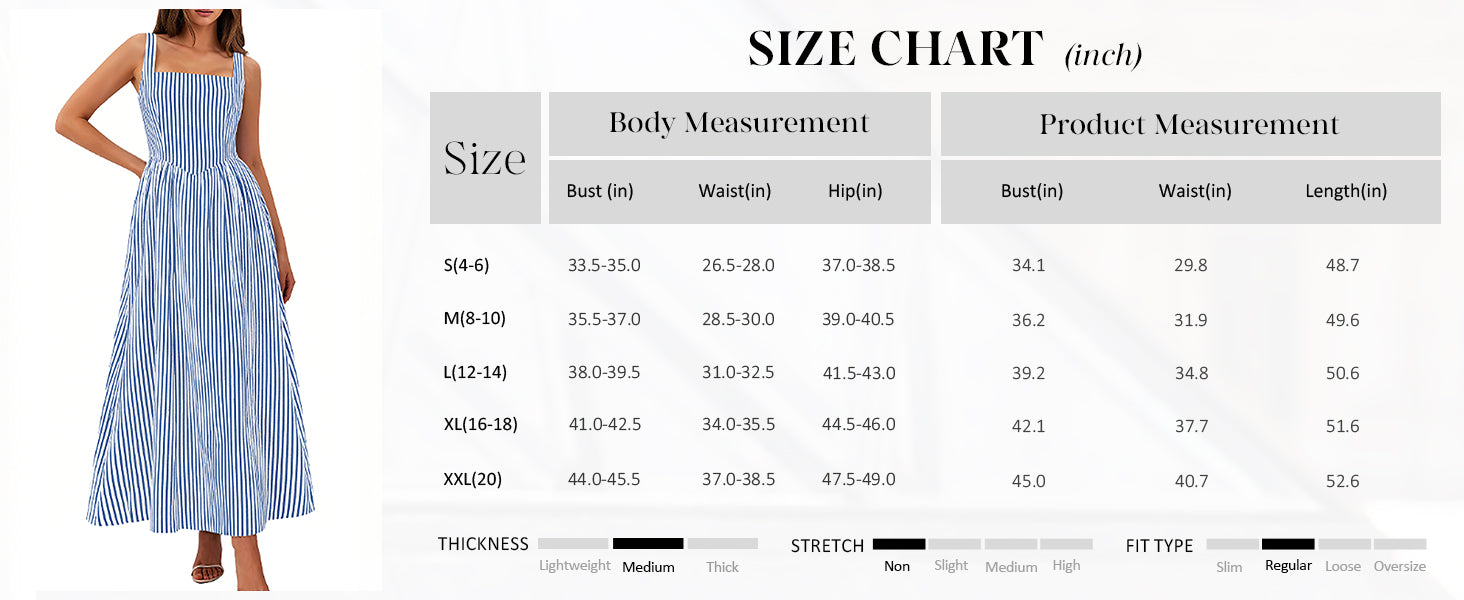 PRETTYGARDEN Women's Maxi Striped Dress Summer Sleeveless Square Neck Smocked A Line Long Flowy Spring Vacation Sundress PRETTYGARDEN