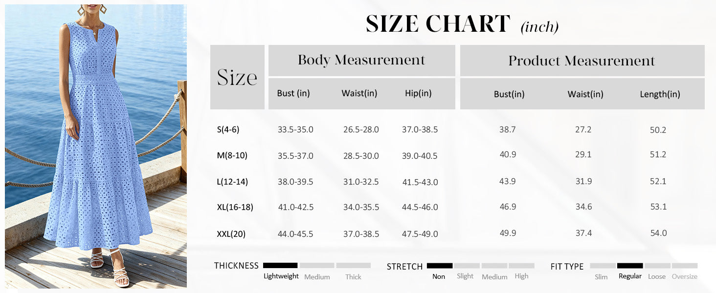 PRETTYGARDEN Summer Dresses for Women Sundresses Sleeveless V Neck Eyelet A Line Flowy Beach Vacation Spring Maxi Dress PRETTYGARDEN