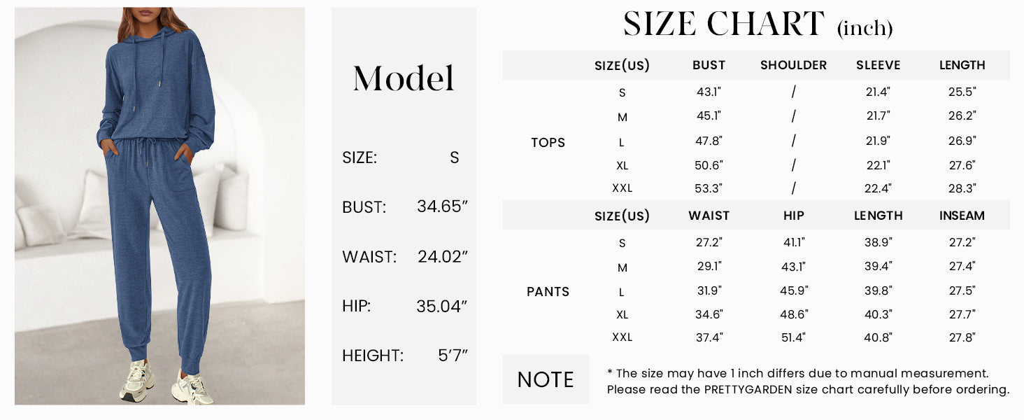 PRETTYGARDEN Women's Two Piece Outfits Sweatsuits Lounge Sets Hoodies Sweatshirt Joggers Sweatpants Fall Fashion Clothes
