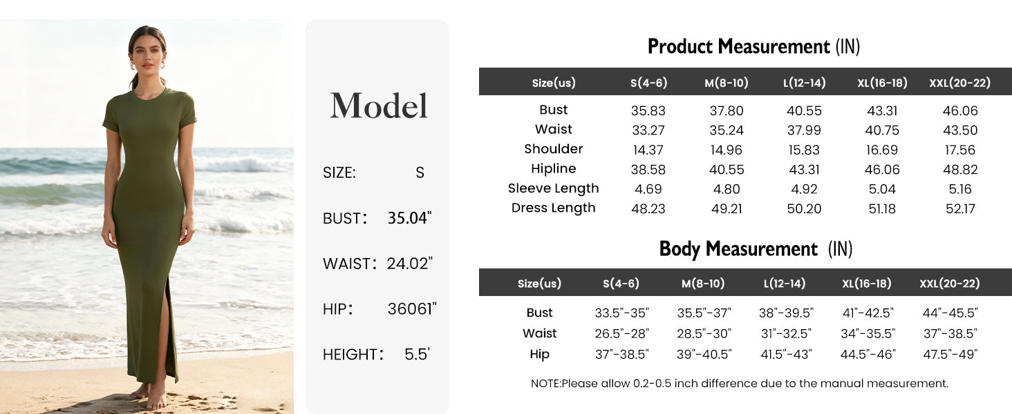 PRETTYGARDEN Womens Summer Maxi Dresses Casual Short Sleeve Crewneck Knit Slit T Shirt Dress Spring Long Beach Sundress PRETTYGARDEN