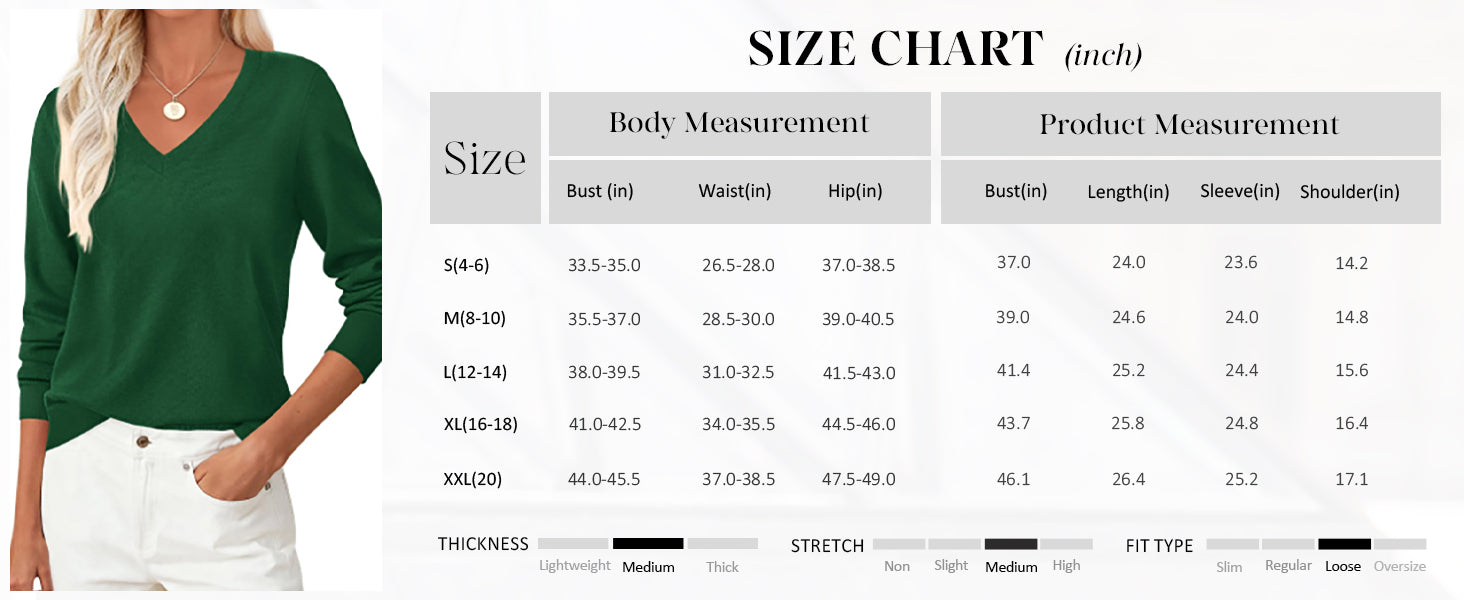 PRETTYGARDEN Women's V Neck Sweaters Fall Casual Long Sleeve Classic Pullover Cozy Knit Tops Loose Basic Winter Clothing PRETTYGARDEN
