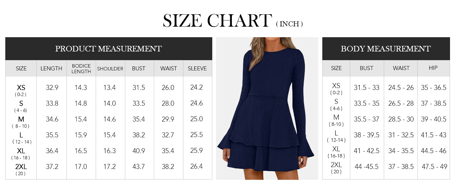 PRETTYGARDEN Womens Spring Fashion Long Bell Sleeve Mini Sweater Dress Casual Crewneck A Line Knit Short Cocktail Dresses - PRETTYGARDEN