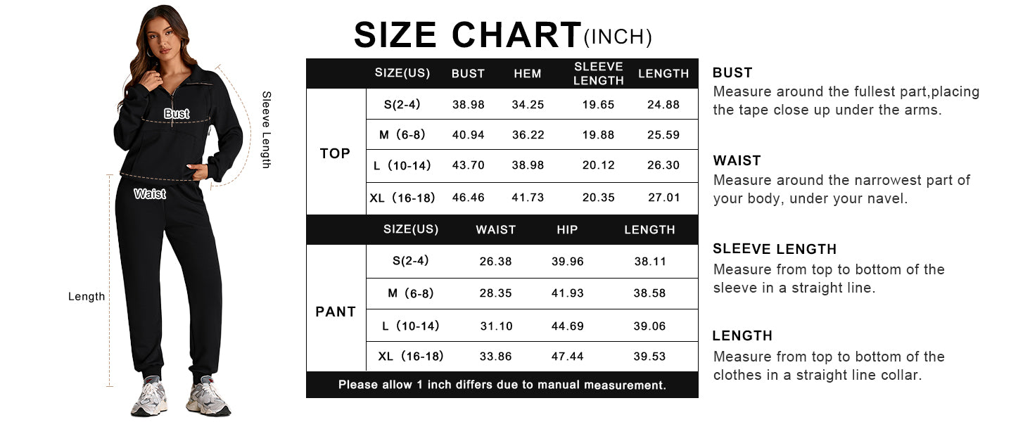 PRETTYGARDEN Long Sleeve Half Zip Sweatsuits Women 2 Piece Outfit Spring Casual Sweatshirt Sweatpants Lounge Set Tracksuit