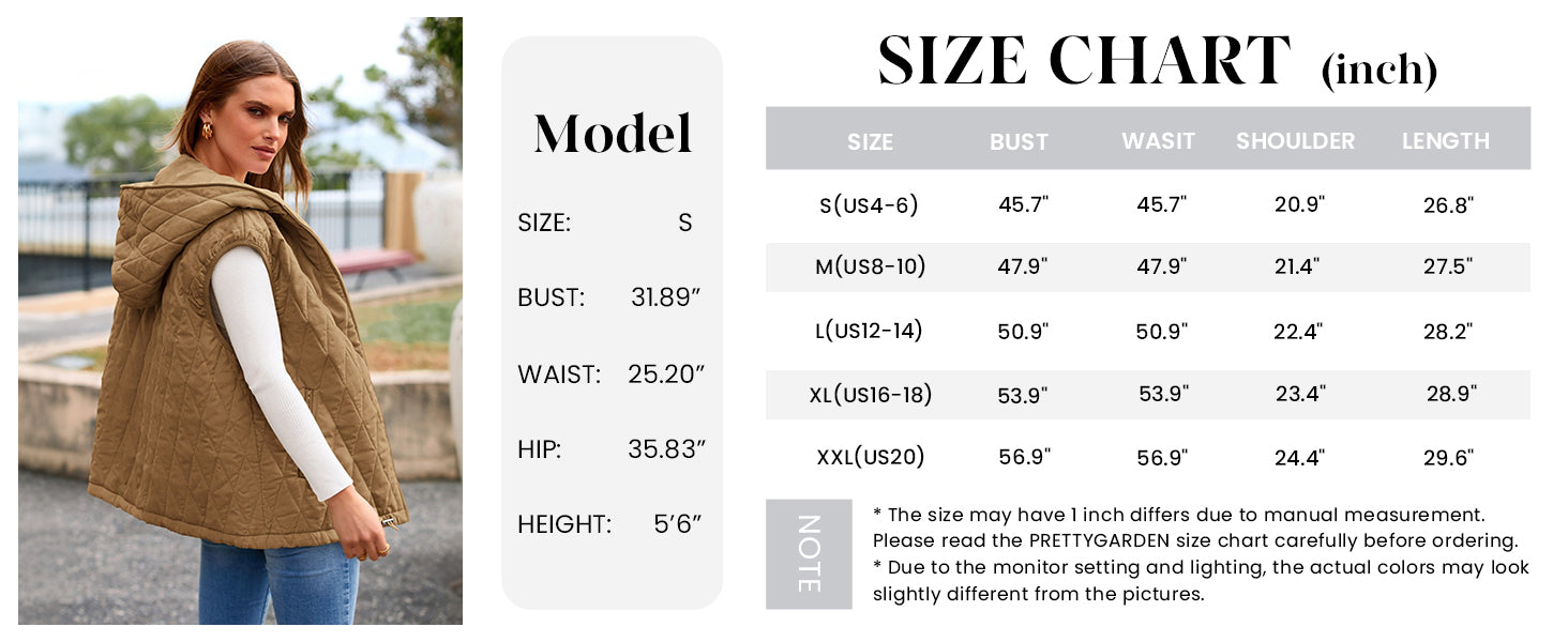 PRETTYGARDEN Women's Fall Spring Vest Casual Sleeveless Hooded Zip Up Jacket Trendy Winter Coat Outerwear PRETTYGARDEN