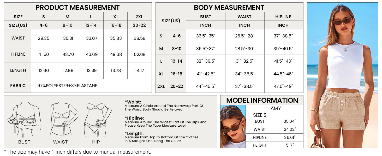 BTFBM Striped Boxer Shorts for Women Summer Elastic Waist Y2k Vacation Beach Bottoms Lounge Sleep Pj Pajama Shorts