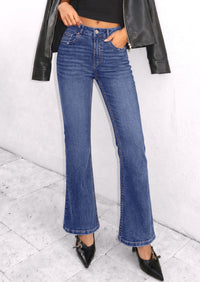 PRETTYGARDEN Womens High Waisted Flare Bell Bottom Jeans | Stretchy Trendy, High Waisted Rise, Flare Bell Bottom, Pockets, Dressy Casual Outfits, Fall Winter Fashion Clothing
