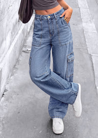 PRETTYGARDEN Barrel Pants Women Wide Leg Baggy Denim Jeans  Relaxed Fit,Utility Pockets,Loose Streetwear,Boyfriend Style,Y2K Outfits,Fashion Cargo Pants,Fall Clothes