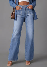 PRETTYGARDEN High Waisted Wide Leg Jeans for Women 2026 Trendy Baggy Straight Leg Stretchy Summer Denim Pants with Pockets
