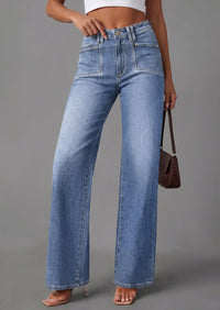PRETTYGARDEN High Waisted Wide Leg Jeans for Women 2026 Trendy Baggy Straight Leg Stretchy Summer Denim Pants with Pockets