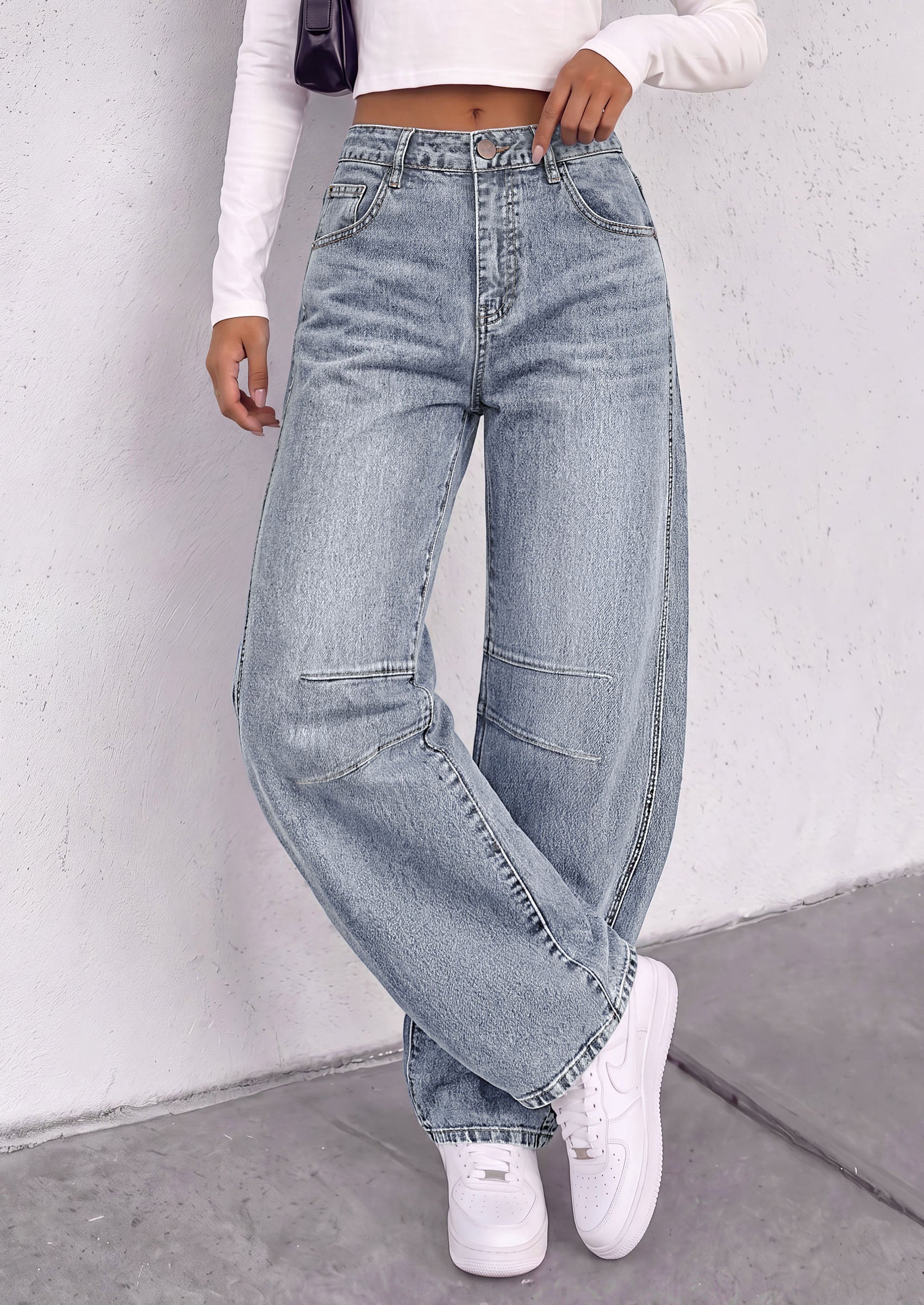 PRETTYGARDEN Womens Bootcut Denim Jeans Wide Leg Pants | Stretchy, High Waisted Rise, Flare Bell Bottom, Pockets, Trendy Casual, Going Out Outfits, Fall Winter Fashion Clothing