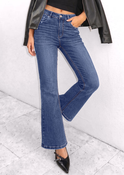 PRETTYGARDEN Womens High Waisted Flare Bell Bottom Jeans | Stretchy Trendy, High Waisted Rise, Flare Bell Bottom, Pockets, Dressy Casual Outfits, Fall Winter Fashion Clothing