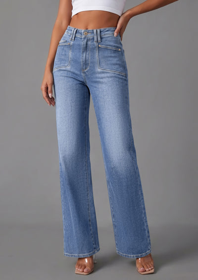PRETTYGARDEN High Waisted Wide Leg Jeans for Women 2026 Trendy Baggy Straight Leg Stretchy Summer Denim Pants with Pockets