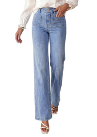 PRETTYGARDEN Womens Wide Leg Jeans High Waisted Stretchy|High Rise Bootcut Jeans with Front Patch Pockets, Loose Fit Daily Wear Denim, Trendy Work Pants, Business Casual Outfits