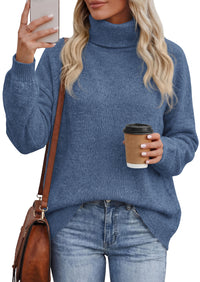 PRETTYGARDEN Women's Winter Turtleneck Sweaters Oversized Warm Pullover  Cozy Chunky Knit Sweater, Long Sleeve Tunic, Loose Fit Dressy Casual Tops, Trendy Fall Fashion Clothing, Holiday Outfits
