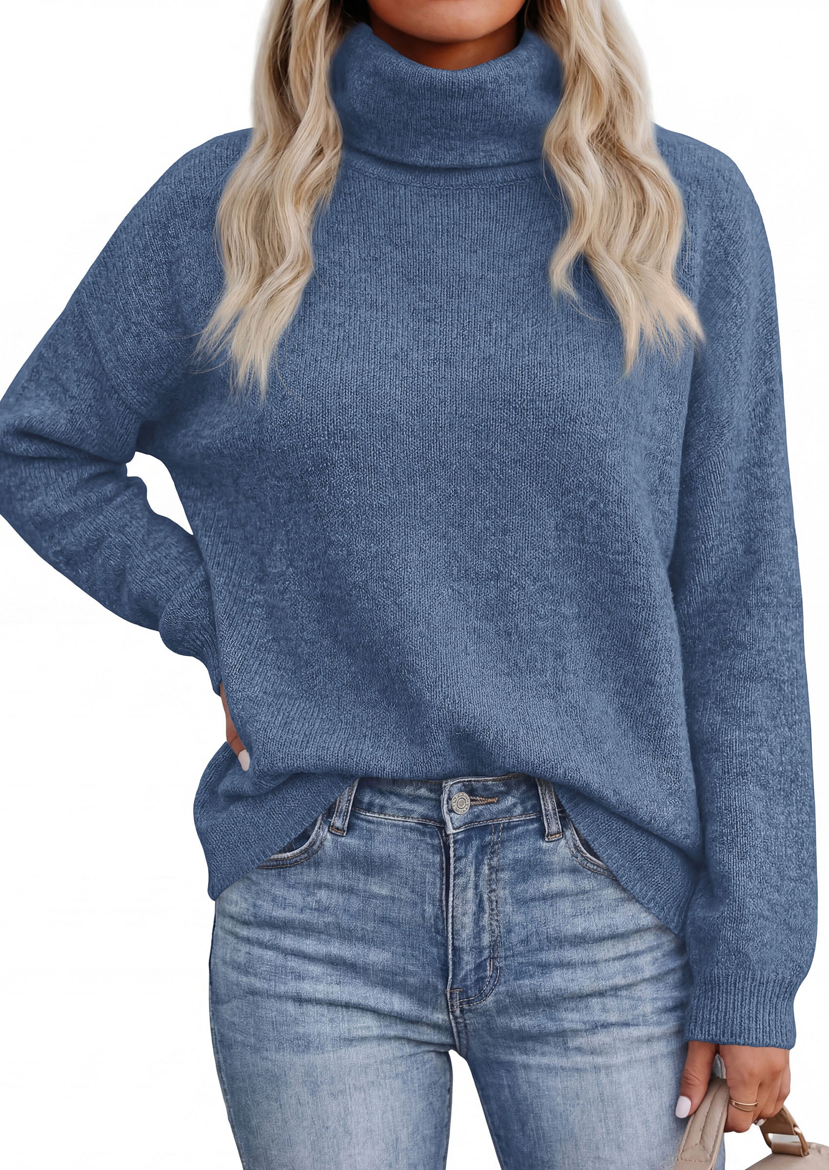 PRETTYGARDEN Women's Winter Turtleneck Sweaters Oversized Warm Pullover  Cozy Chunky Knit Sweater, Long Sleeve Tunic, Loose Fit Dressy Casual Tops, Trendy Fall Fashion Clothing, Holiday Outfits