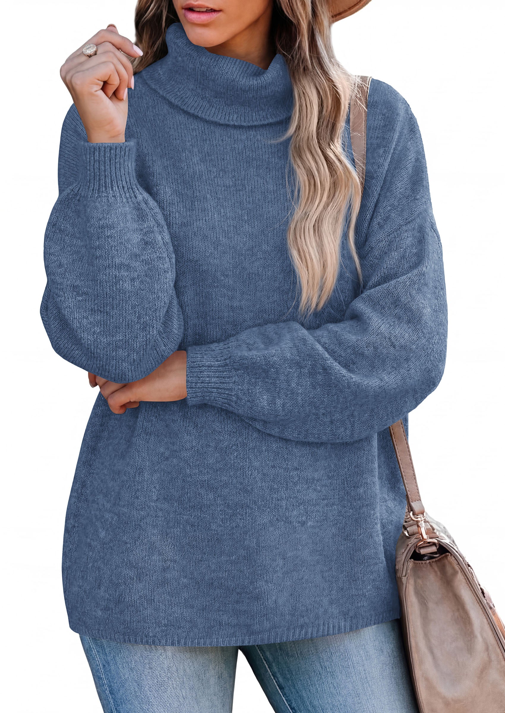 PRETTYGARDEN Women's Winter Turtleneck Sweaters Oversized Warm Pullover  Cozy Chunky Knit Sweater, Long Sleeve Tunic, Loose Fit Dressy Casual Tops, Trendy Fall Fashion Clothing, Holiday Outfits