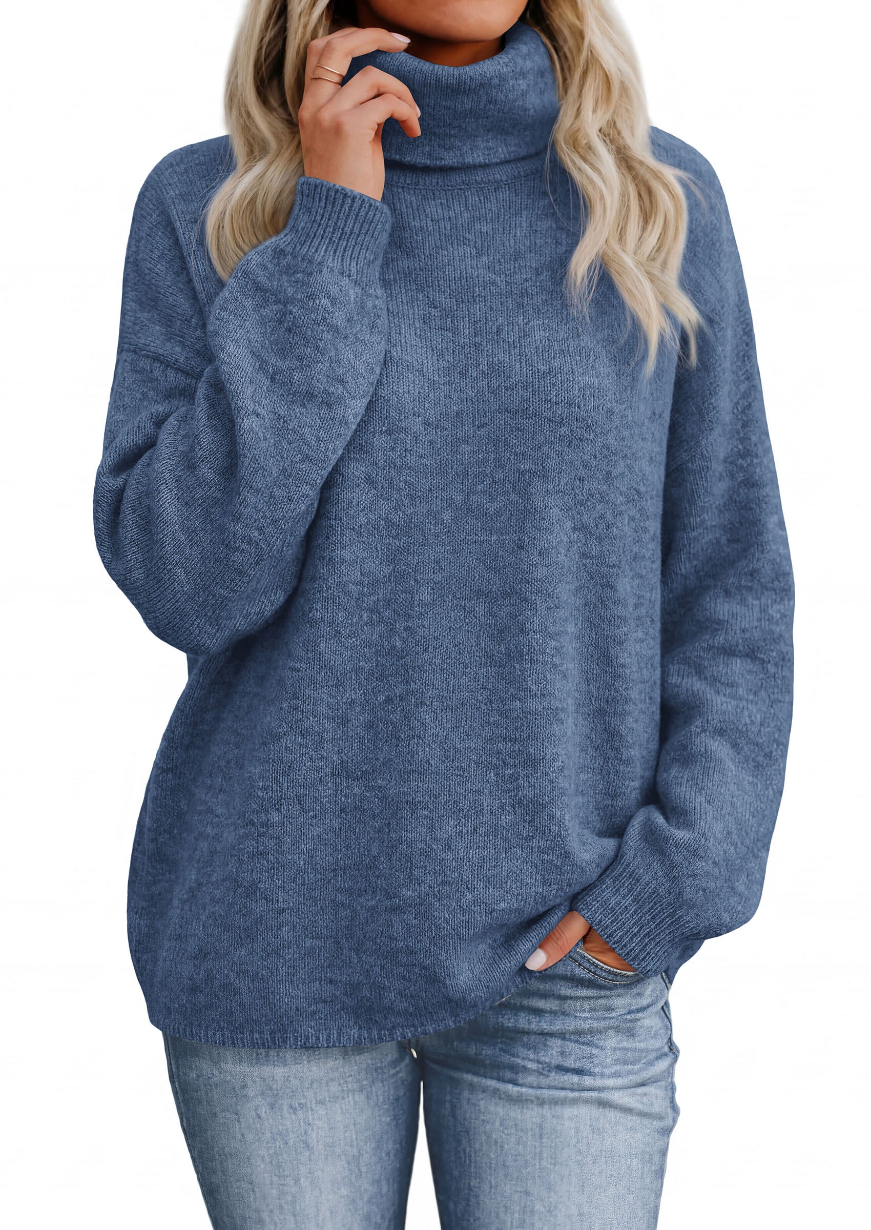 PRETTYGARDEN Women's Winter Turtleneck Sweaters Oversized Warm Pullover  Cozy Chunky Knit Sweater, Long Sleeve Tunic, Loose Fit Dressy Casual Tops, Trendy Fall Fashion Clothing, Holiday Outfits