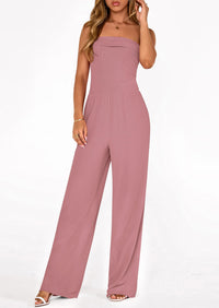 PRETTYGARDEN Tube Jumpsuits for Women Dressy Casual Off Shoulder Wide Leg Rompers Jumper One Piece Vacation Summer Outfits PRETTYGARDEN