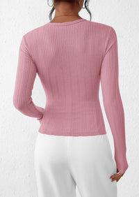 PRETTYGARDEN Crew Neck Long Sleeve Cute Going Out Tops for Women Casual Basic Slim Fit Womens Pullover Shirts PRETTYGARDEN