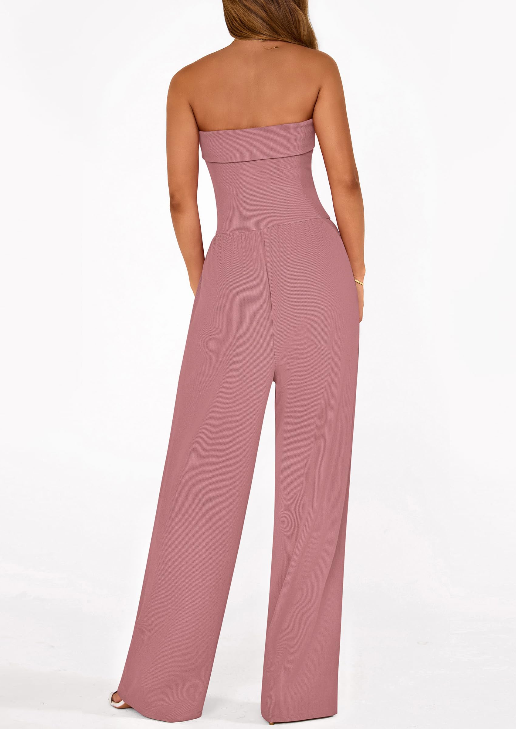 PRETTYGARDEN Tube Jumpsuits for Women Dressy Casual Off Shoulder Wide Leg Rompers Jumper One Piece Vacation Summer Outfits PRETTYGARDEN