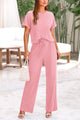 Short Sleeve T Shirt Wide Leg Pants Tracksuit