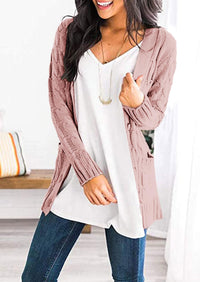 PRETTYGARDEN Women's Open Front Cardigan Sweaters Fall Fashion Button Down Cable Knit Chunky Winter Outerwear Coats