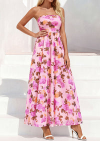 PRETTYGARDEN Womens Boho Maxi Dress 2026 Summer Floral Tube Strapless Spring Wedding Guest Cocktail Long Dresses PRETTYGARDEN