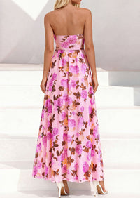 PRETTYGARDEN Womens Boho Maxi Dress 2026 Summer Floral Tube Strapless Spring Wedding Guest Cocktail Long Dresses PRETTYGARDEN